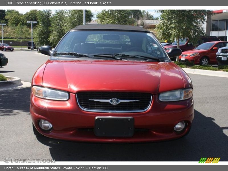 Inferno Red Pearl / Agate 2000 Chrysler Sebring JXi Convertible