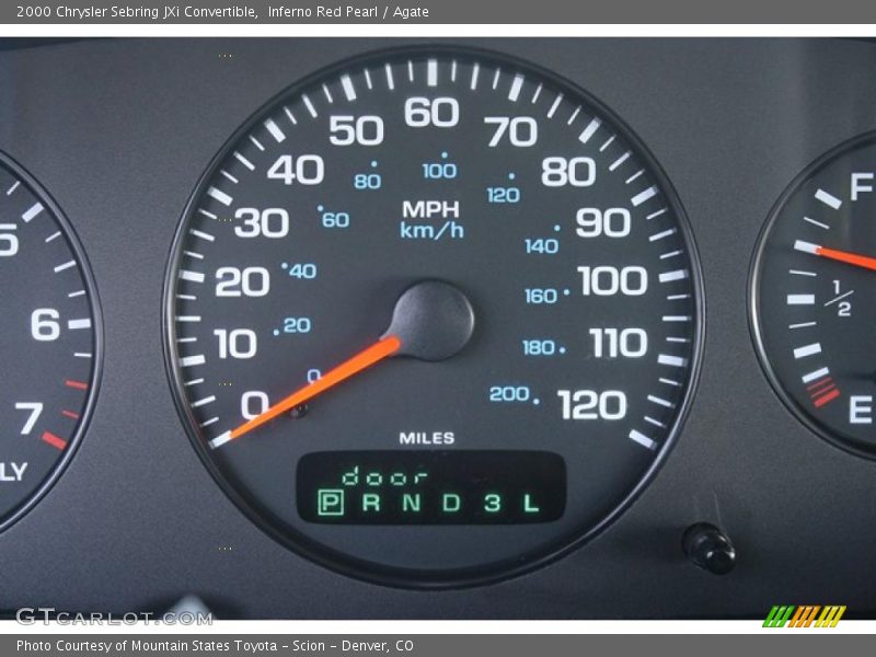 Inferno Red Pearl / Agate 2000 Chrysler Sebring JXi Convertible