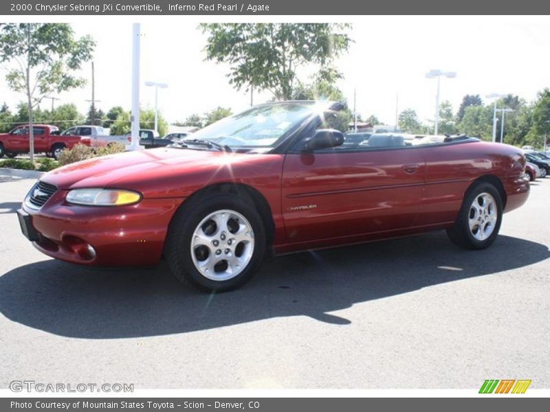 Inferno Red Pearl / Agate 2000 Chrysler Sebring JXi Convertible