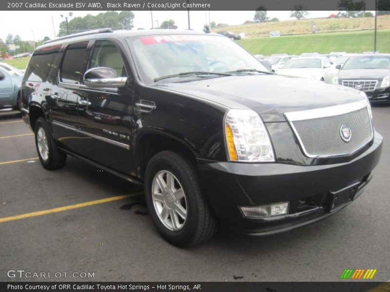 Black Raven / Cocoa/Light Cashmere 2007 Cadillac Escalade ESV AWD