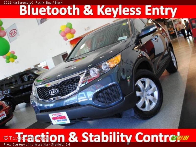 Pacific Blue / Black 2011 Kia Sorento LX