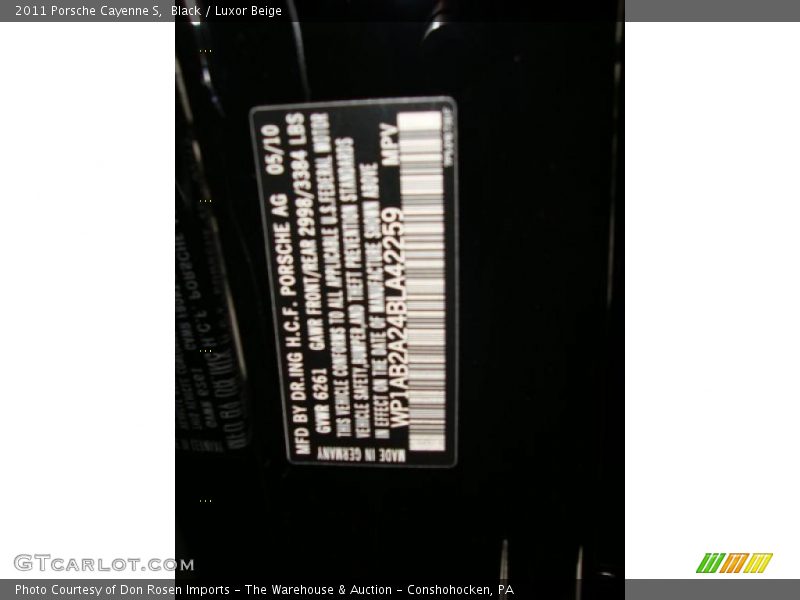 Black / Luxor Beige 2011 Porsche Cayenne S