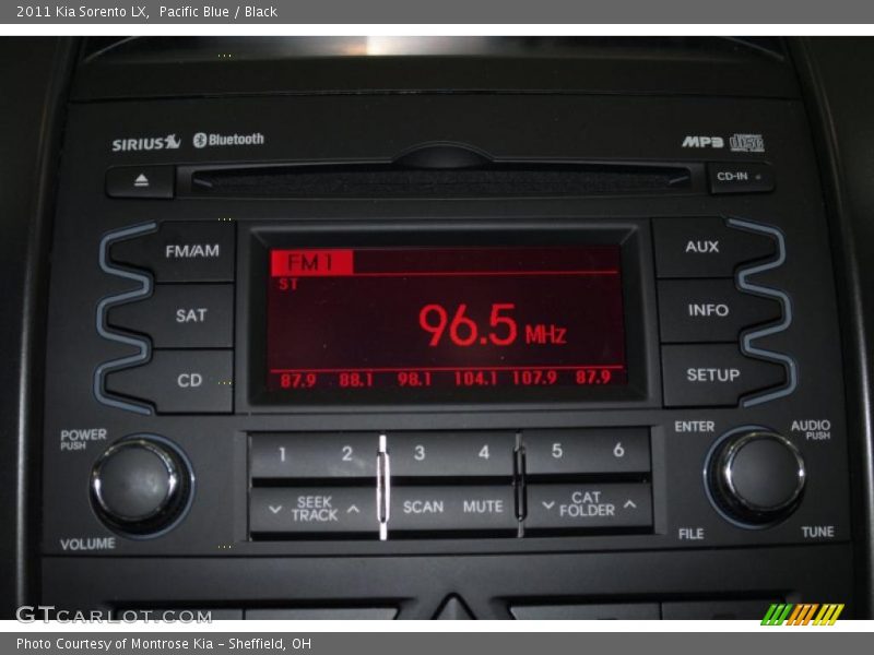 Pacific Blue / Black 2011 Kia Sorento LX