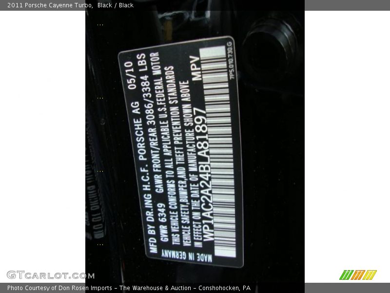 Black / Black 2011 Porsche Cayenne Turbo