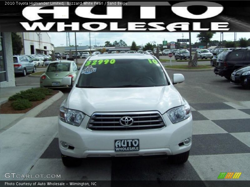 Blizzard White Pearl / Sand Beige 2010 Toyota Highlander Limited