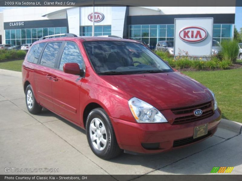 Claret Red / Gray 2009 Kia Sedona LX