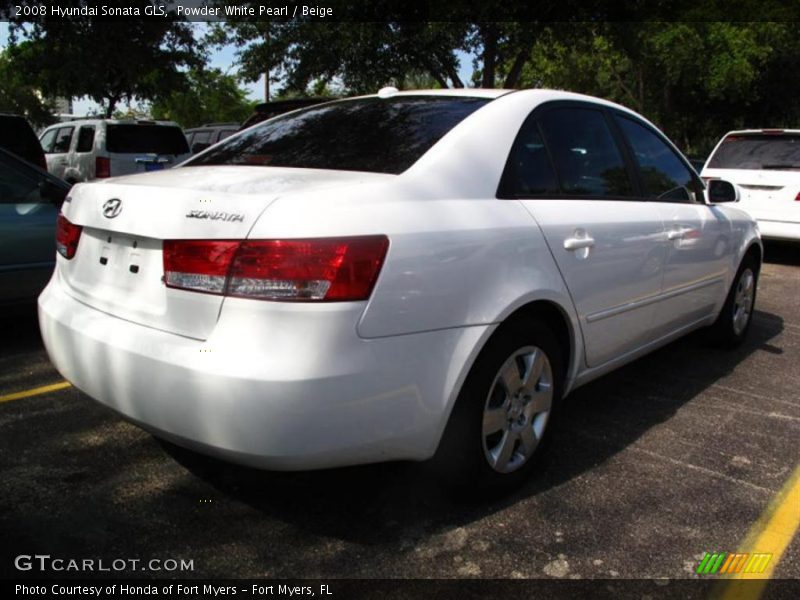 Powder White Pearl / Beige 2008 Hyundai Sonata GLS