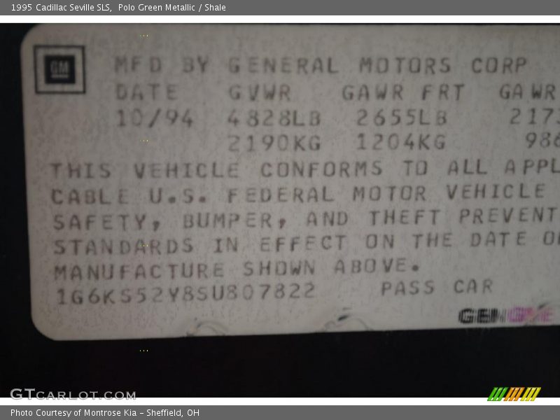 Polo Green Metallic / Shale 1995 Cadillac Seville SLS