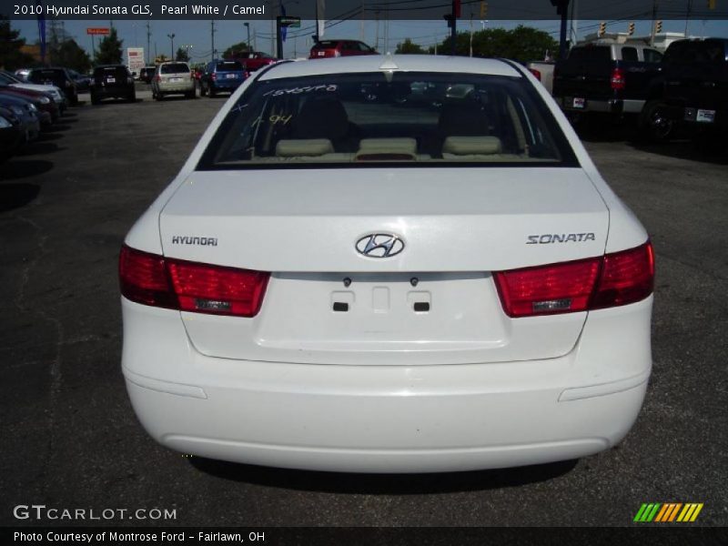 Pearl White / Camel 2010 Hyundai Sonata GLS
