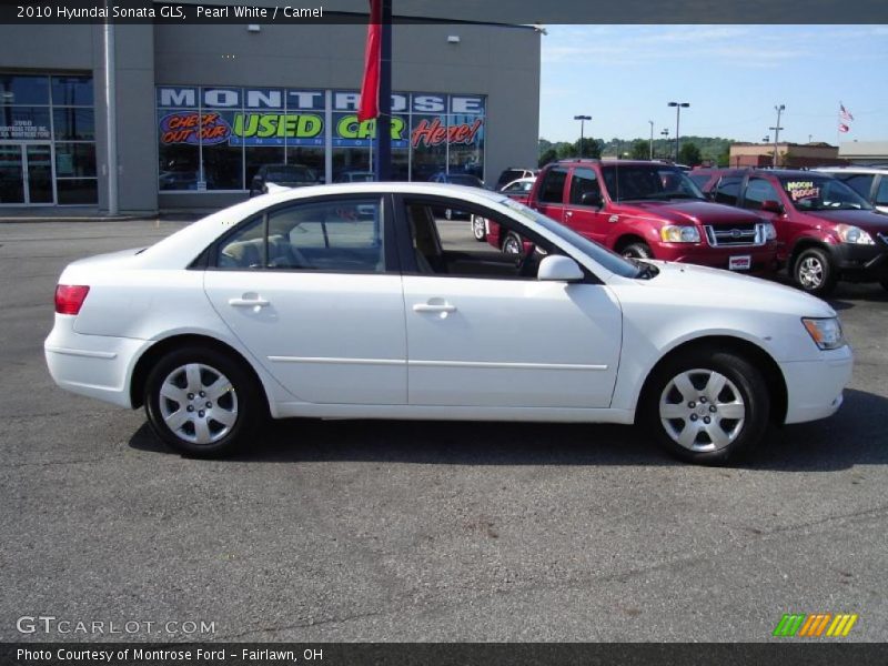 Pearl White / Camel 2010 Hyundai Sonata GLS