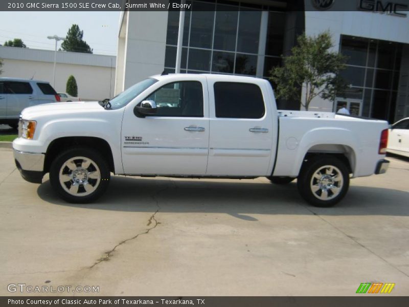 Summit White / Ebony 2010 GMC Sierra 1500 SLE Crew Cab