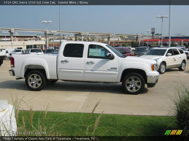 Summit White / Ebony 2010 GMC Sierra 1500 SLE Crew Cab