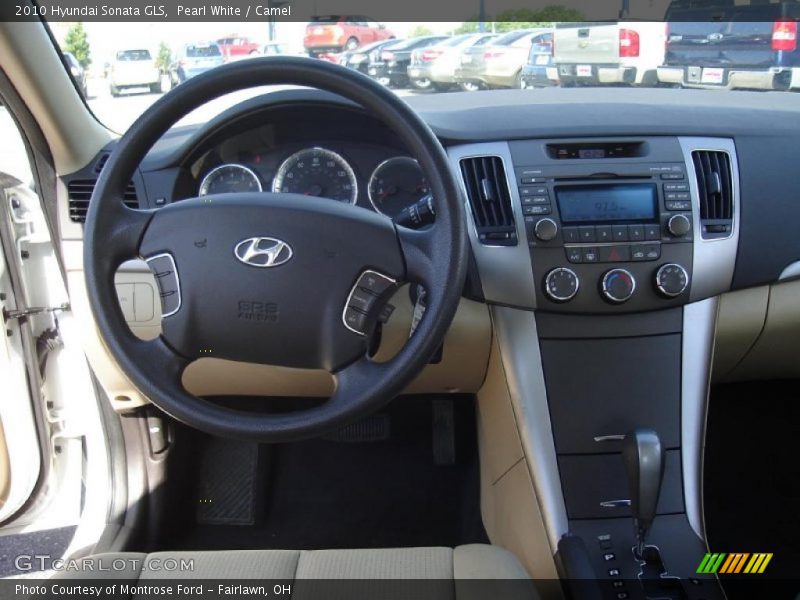 Pearl White / Camel 2010 Hyundai Sonata GLS