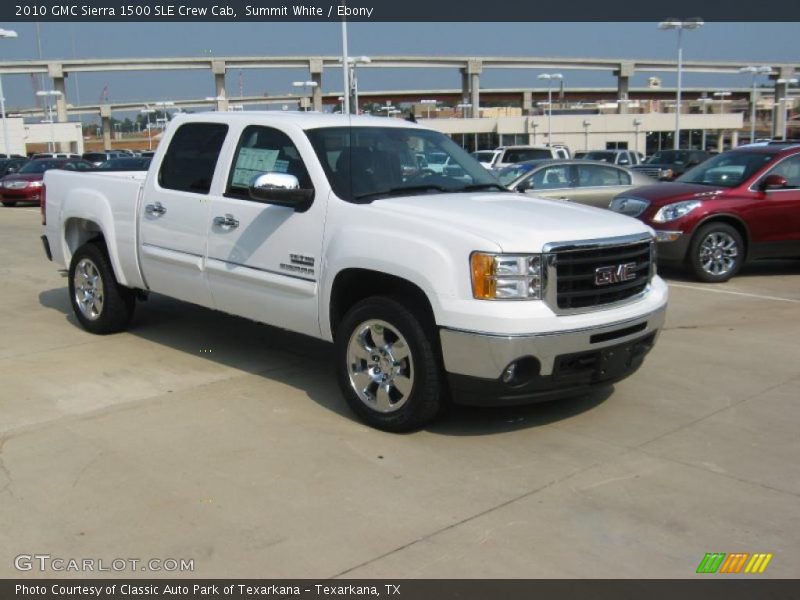 Summit White / Ebony 2010 GMC Sierra 1500 SLE Crew Cab