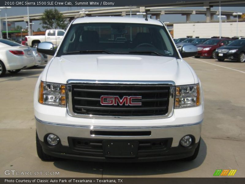 Summit White / Ebony 2010 GMC Sierra 1500 SLE Crew Cab
