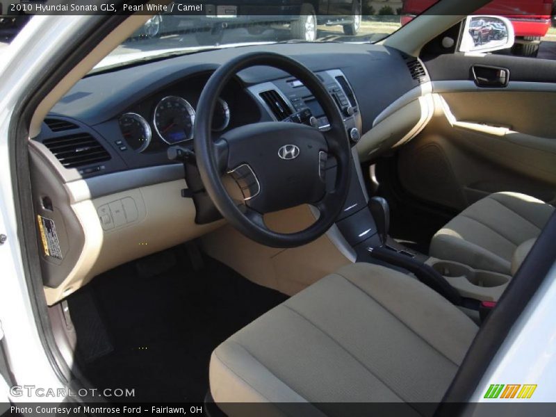 Pearl White / Camel 2010 Hyundai Sonata GLS