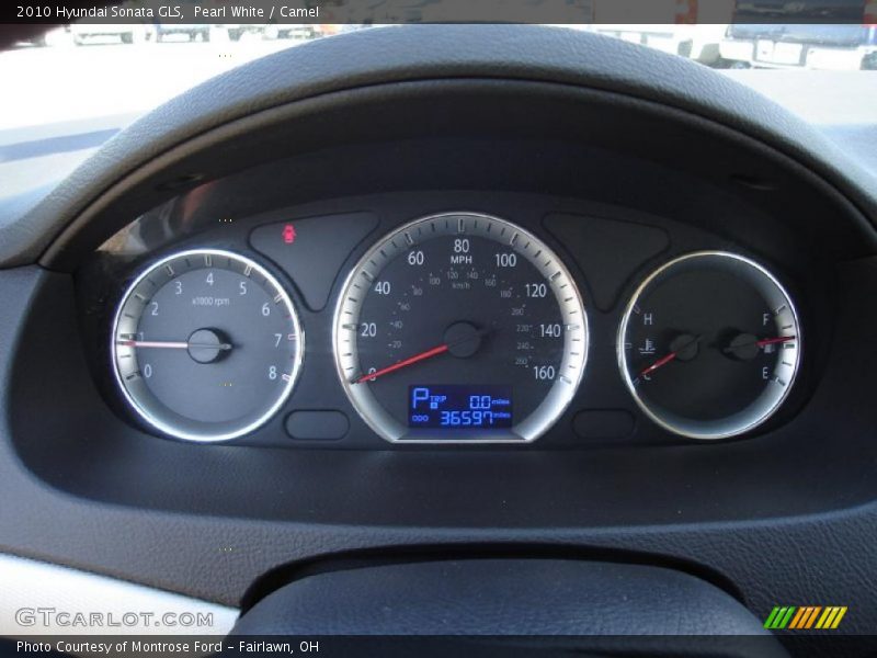 Pearl White / Camel 2010 Hyundai Sonata GLS