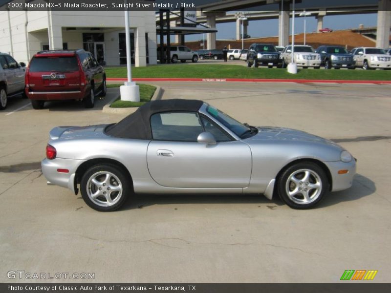 Sunlight Silver Metallic / Black 2002 Mazda MX-5 Miata Roadster