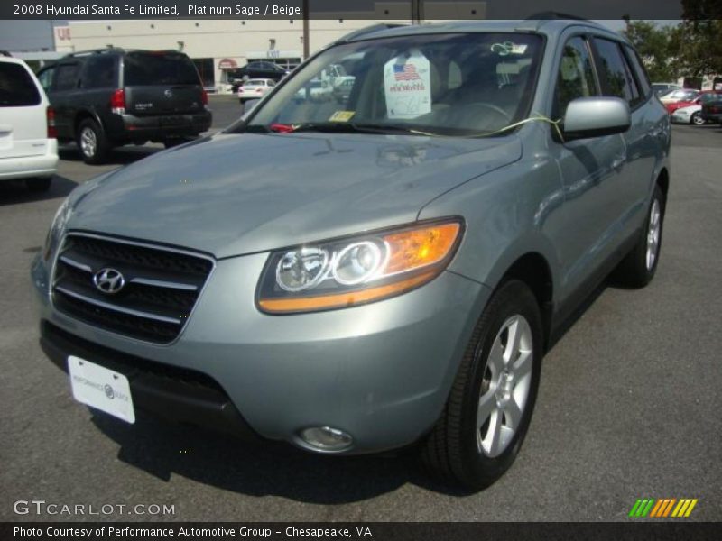 Platinum Sage / Beige 2008 Hyundai Santa Fe Limited