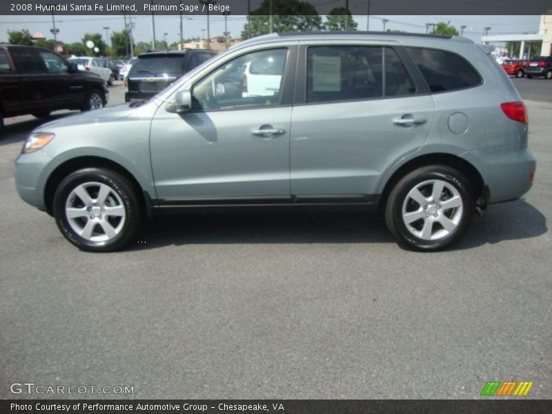 Platinum Sage / Beige 2008 Hyundai Santa Fe Limited