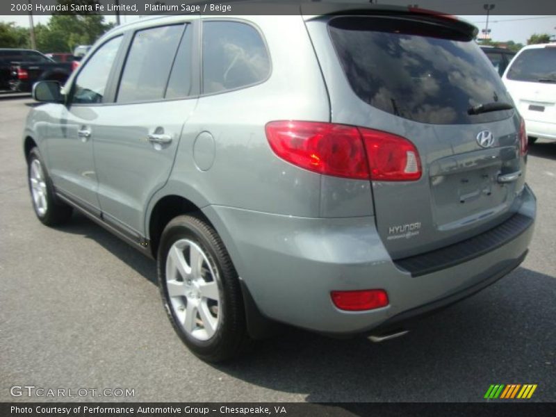 Platinum Sage / Beige 2008 Hyundai Santa Fe Limited