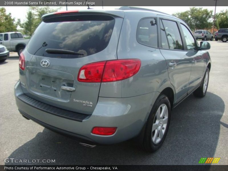 Platinum Sage / Beige 2008 Hyundai Santa Fe Limited