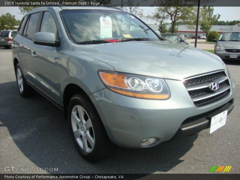 Platinum Sage / Beige 2008 Hyundai Santa Fe Limited