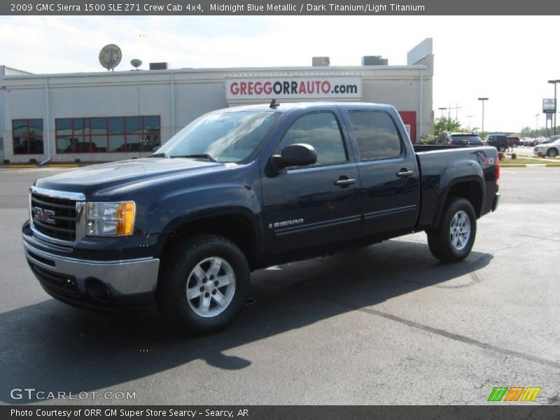 Midnight Blue Metallic / Dark Titanium/Light Titanium 2009 GMC Sierra 1500 SLE Z71 Crew Cab 4x4