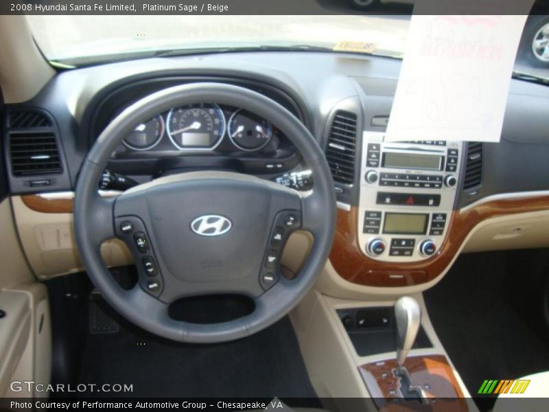 Platinum Sage / Beige 2008 Hyundai Santa Fe Limited