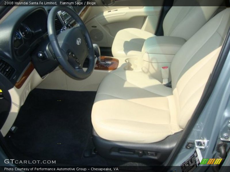 Platinum Sage / Beige 2008 Hyundai Santa Fe Limited