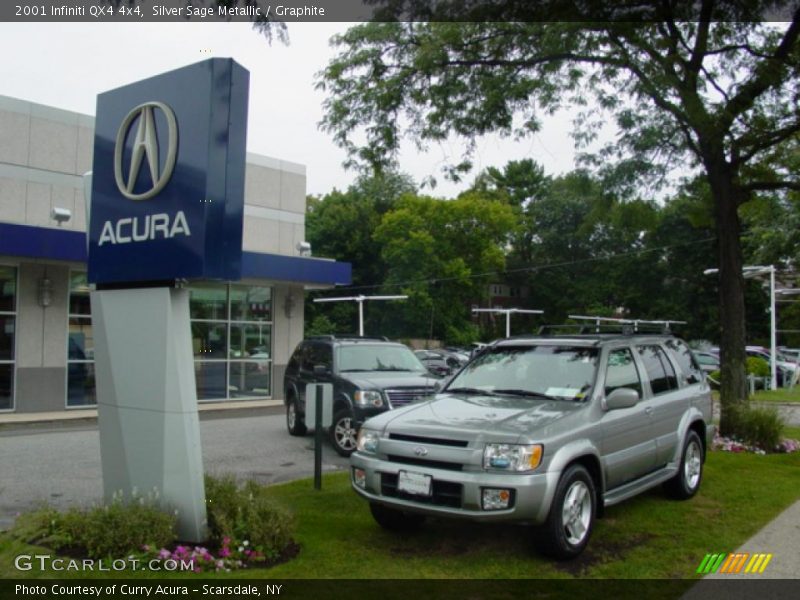 Silver Sage Metallic / Graphite 2001 Infiniti QX4 4x4