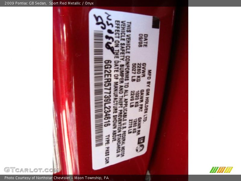 Sport Red Metallic / Onyx 2009 Pontiac G8 Sedan