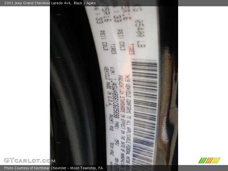 Black / Agate 2001 Jeep Grand Cherokee Laredo 4x4