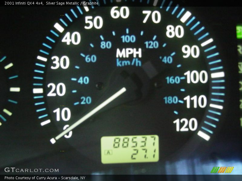 Silver Sage Metallic / Graphite 2001 Infiniti QX4 4x4