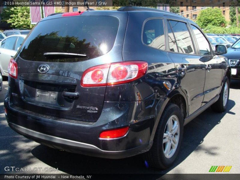 Indigo Blue Pearl / Gray 2010 Hyundai Santa Fe GLS 4WD