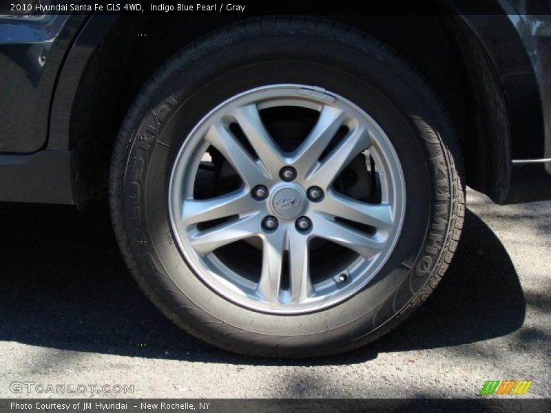 Indigo Blue Pearl / Gray 2010 Hyundai Santa Fe GLS 4WD