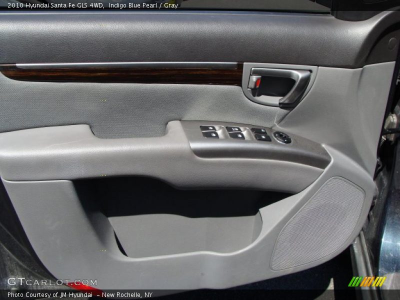 Indigo Blue Pearl / Gray 2010 Hyundai Santa Fe GLS 4WD