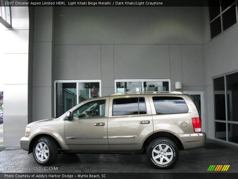 Light Khaki Beige Metallic / Dark Khaki/Light Graystone 2007 Chrysler Aspen Limited HEMI
