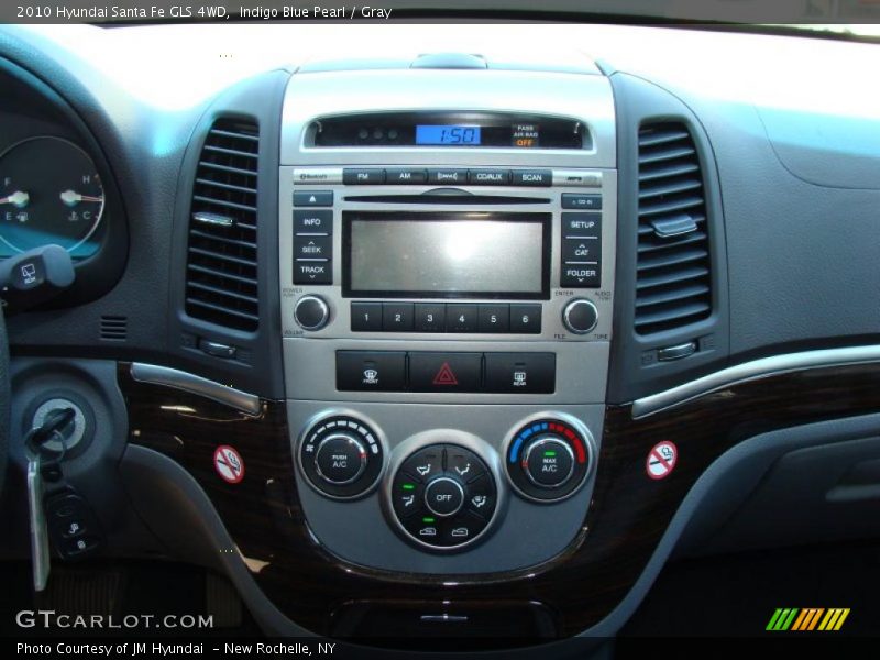 Indigo Blue Pearl / Gray 2010 Hyundai Santa Fe GLS 4WD