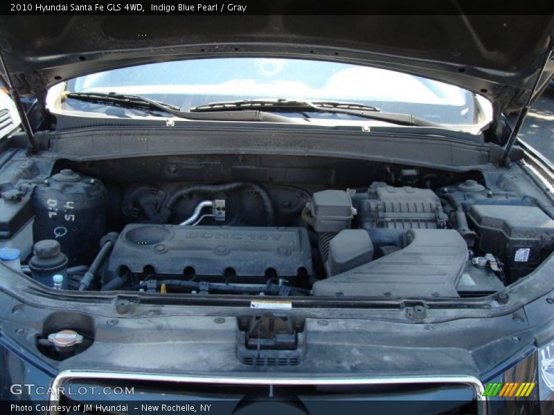 Indigo Blue Pearl / Gray 2010 Hyundai Santa Fe GLS 4WD