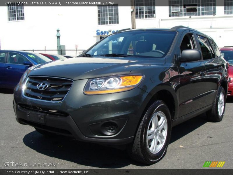 Phantom Black Metallic / Gray 2010 Hyundai Santa Fe GLS 4WD