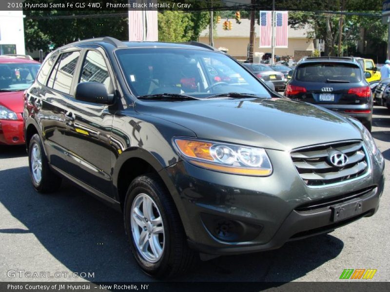 Phantom Black Metallic / Gray 2010 Hyundai Santa Fe GLS 4WD