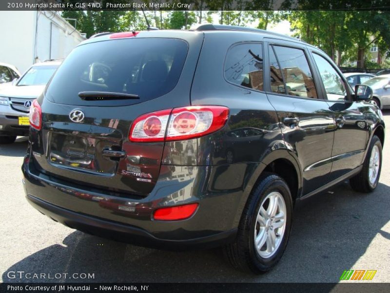 Phantom Black Metallic / Gray 2010 Hyundai Santa Fe GLS 4WD