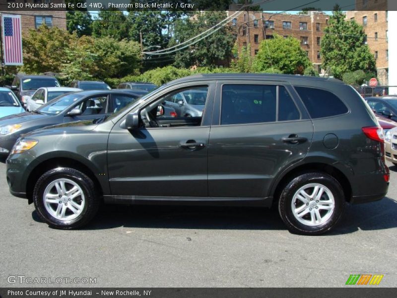 Phantom Black Metallic / Gray 2010 Hyundai Santa Fe GLS 4WD