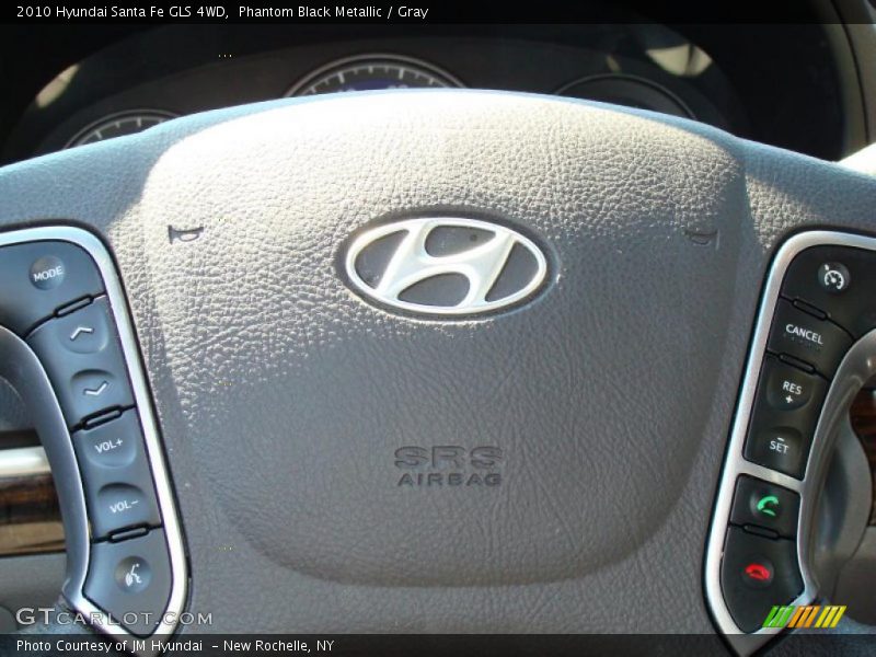 Phantom Black Metallic / Gray 2010 Hyundai Santa Fe GLS 4WD