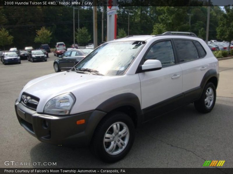 Nordic White / Gray 2008 Hyundai Tucson SE 4WD