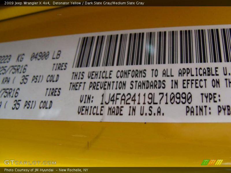 Detonator Yellow / Dark Slate Gray/Medium Slate Gray 2009 Jeep Wrangler X 4x4