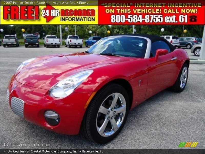 Aggressive Red / Ebony 2007 Pontiac Solstice Roadster