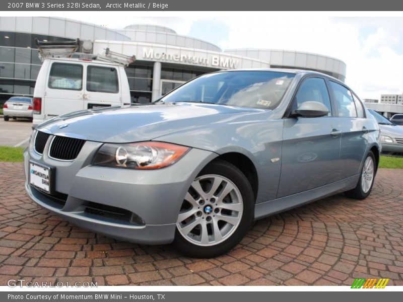 Arctic Metallic / Beige 2007 BMW 3 Series 328i Sedan