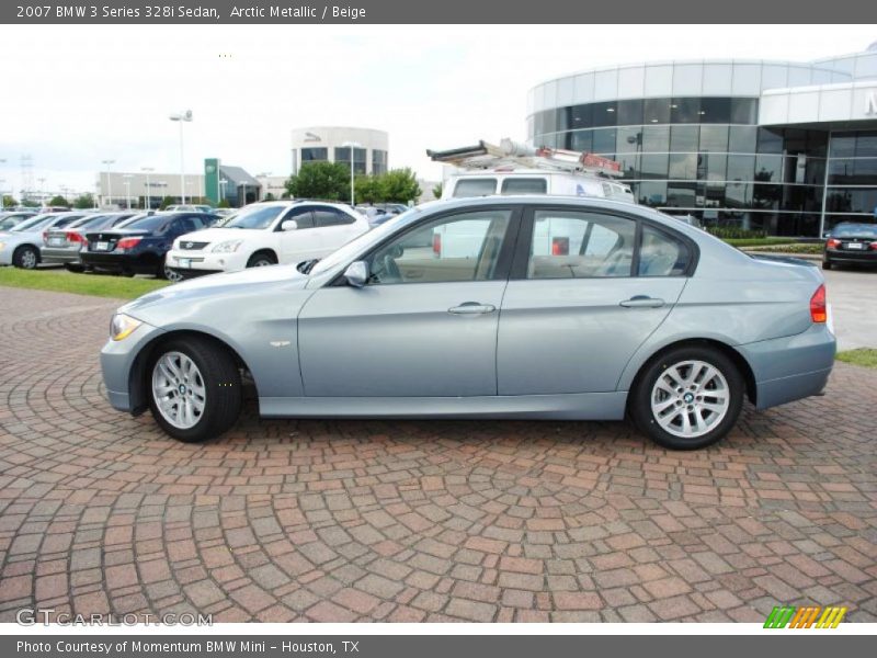 Arctic Metallic / Beige 2007 BMW 3 Series 328i Sedan